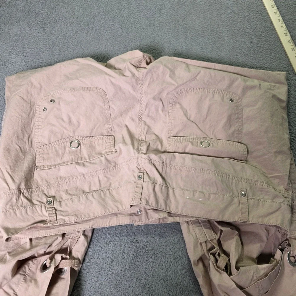 Venezia Womens 20 Cargo Capri Pants Tan Khaki Cotton Stretch Utility 5845
